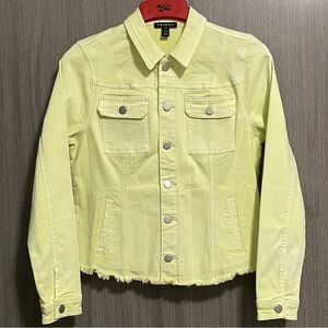 NWOT Tribal Denim Jacket - Neon & Distressed - Size Small